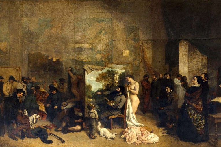 (1855) The painter's atelier, oil on canvas, 359×598cm, Musée d'Orsay