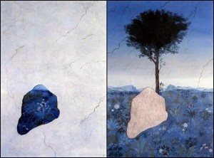 Renaissance Tree , 1974,2 Panels of a Diptych