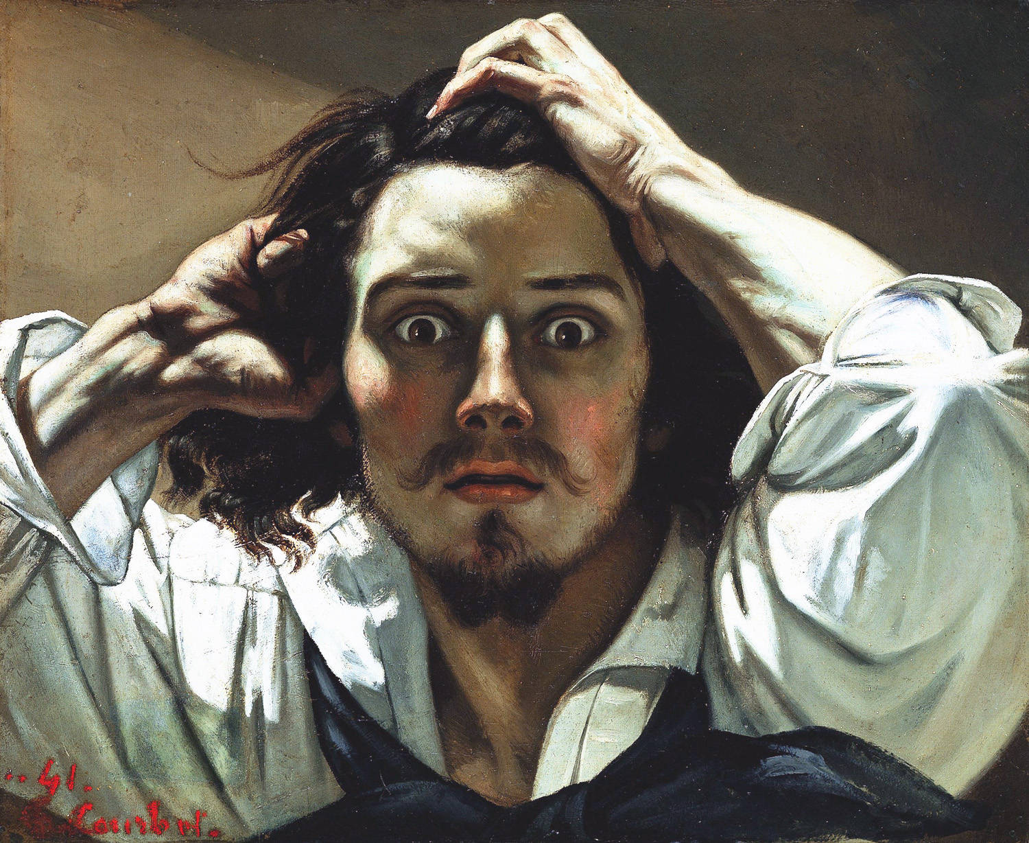گوستاو کوربه، «مرد ناامید»، رنگ روغنی روی بوم، ۴۵در۵۴ سانتی‌متر، ۱۸۴۳.